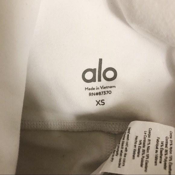 ALO Yoga Elevate High-Waisted Leggings White Sheer Athleisure - Picture 12 of 12